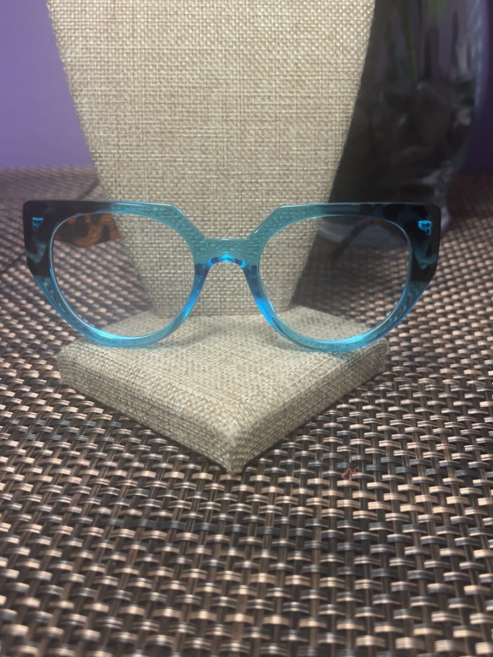 Transparent Blue Fashion Glasses